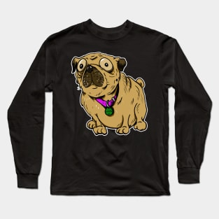 The Worried Pug Dog Long Sleeve T-Shirt